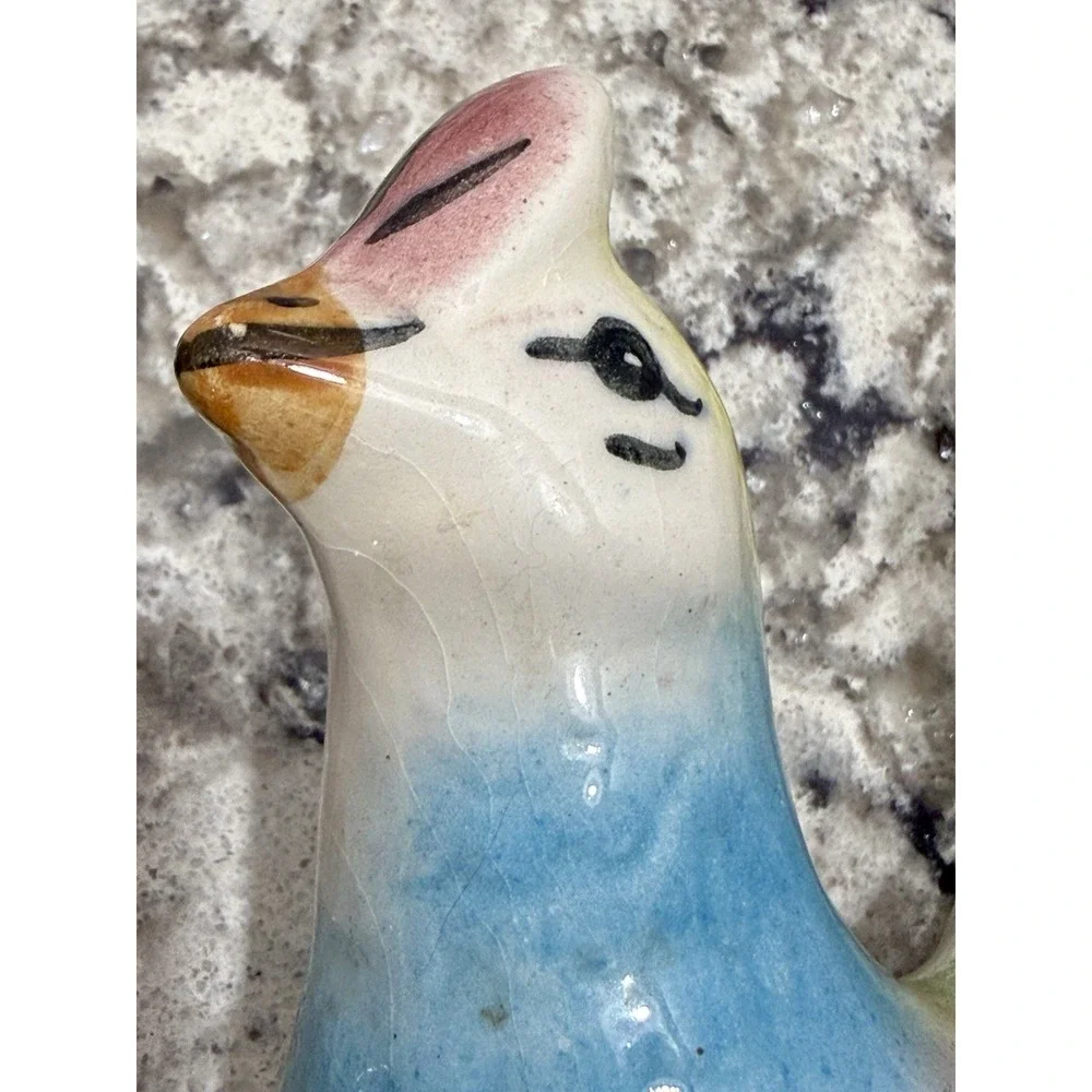 Pair of Mid-Century Chalkware Parrot Cockatiels Bird Wall Hanging Sculptures MCM